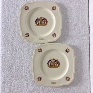 Vintage Alfred Meakin 1937 Coronation HM King George VI HM Queen Elizabeth Plts